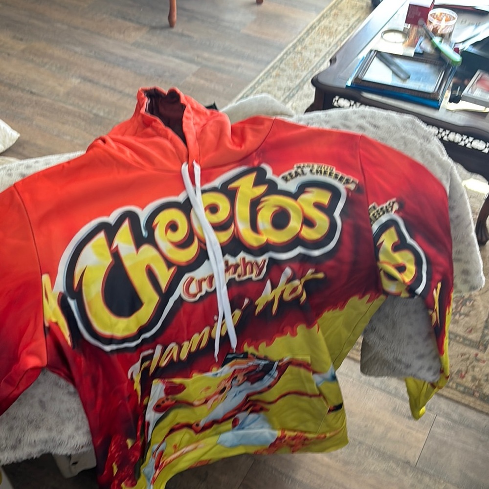 Bright Red and Yellow Cheetos Crunchy Flaming HOT